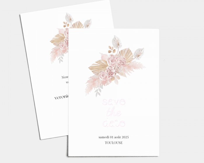 Bohemian - Save the Date carte mariage (vertical)