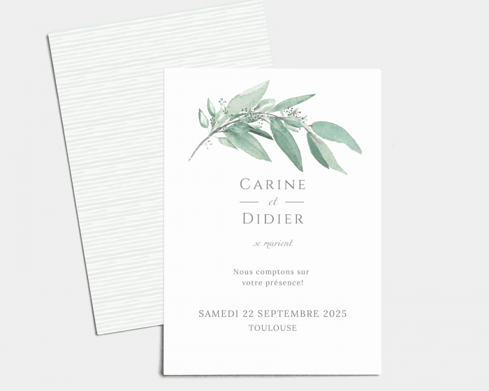 Lush Greenery - Save the Date carte mariage (vertical)
