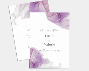 Purple Ink - Save the Date carte mariage (vertical)