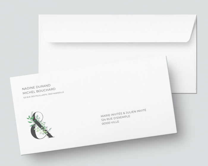 Leafy Ampersand - Enveloppe longue imprimée