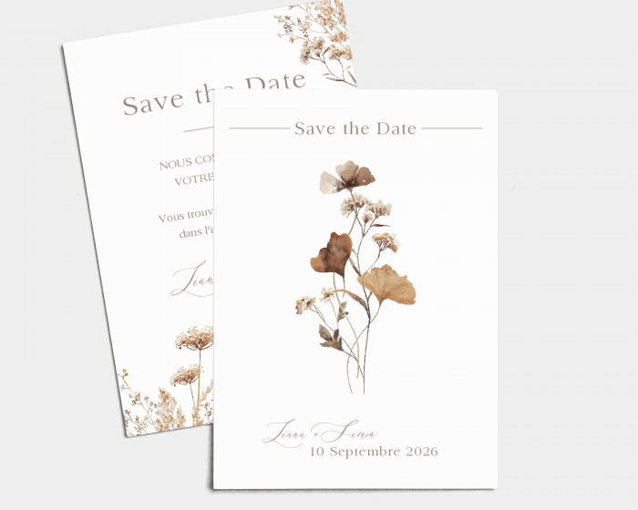 Autumn Wildflowers - Save the Date carte mariage (vertical)