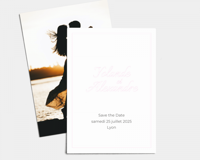 Kalligraphie - Save the Date carte mariage (vertical)