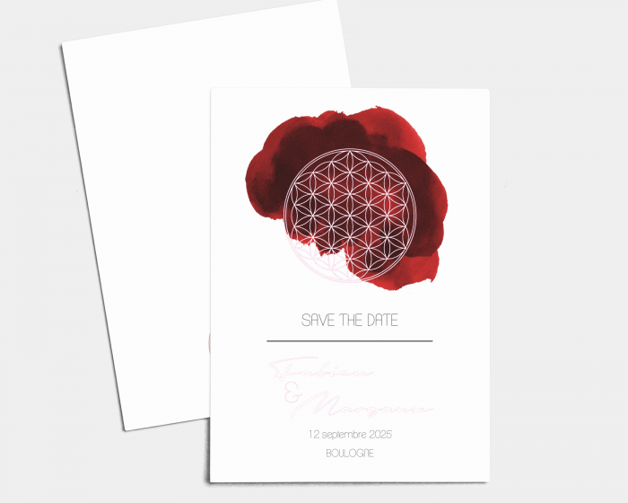 Flower of Life - Save the Date carte mariage (vertical)