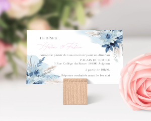 Bloomy Blue - Faire-part mariage petit format