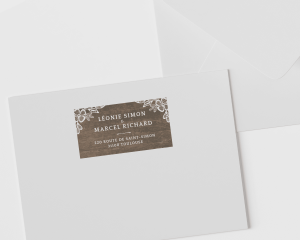 Woodgrain Lace - Étiquettes d'adresse pour enveloppes