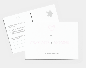 Modest - Carte-réponse pour mariage (horizontale)