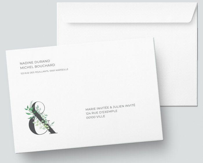 Leafy Ampersand - Enveloppe C5 imprimée