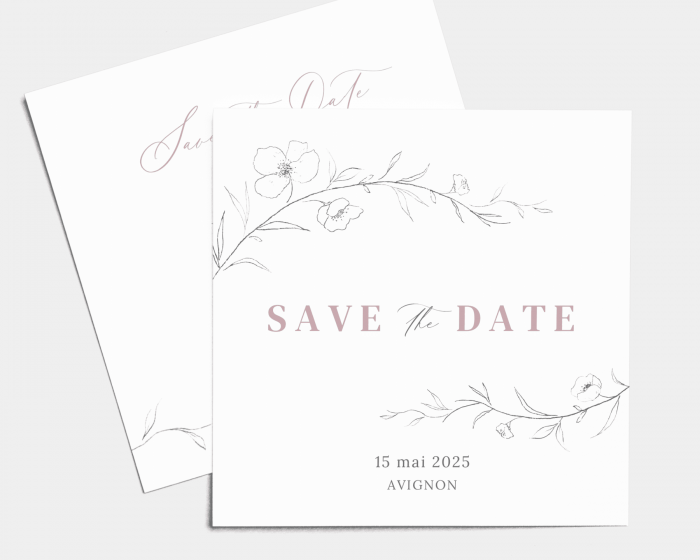 Graceful Botanical - Save the Date carte mariage