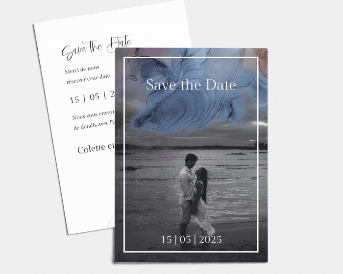 Ink - Save the Date carte mariage (vertical)