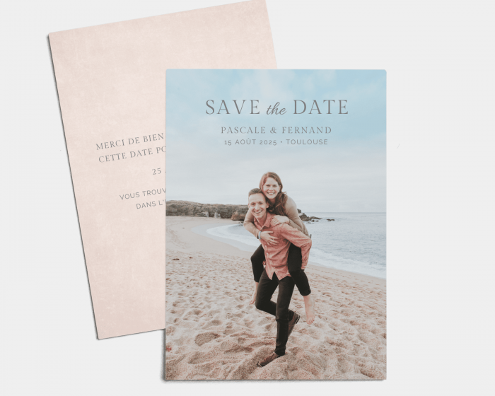 Romantic Garland - Save the Date carte mariage (vertical)