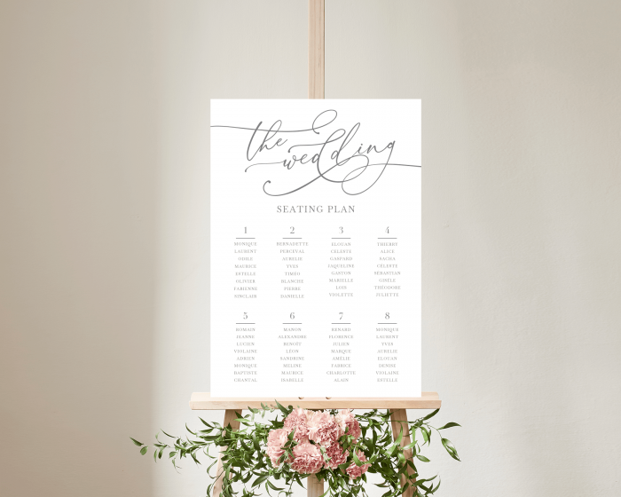 Romantic Calligraphy - Plan de Table 50x70 cm (vertical)
