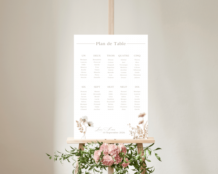Autumn Wildflowers - Plan de Table 50x70 cm (vertical)