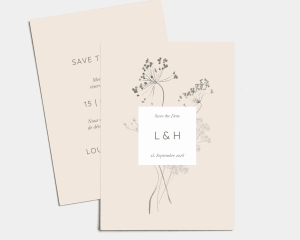 Floral Cube - Save the Date carte mariage (vertical)