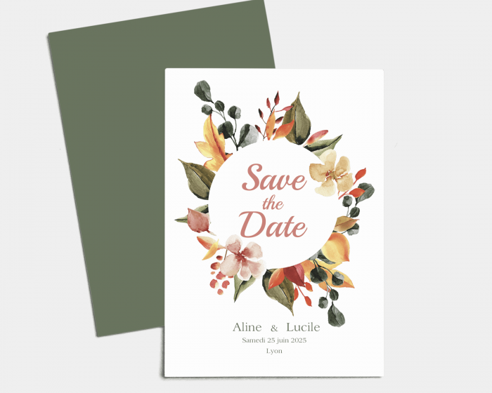 October Tones - Save the Date carte mariage (vertical)