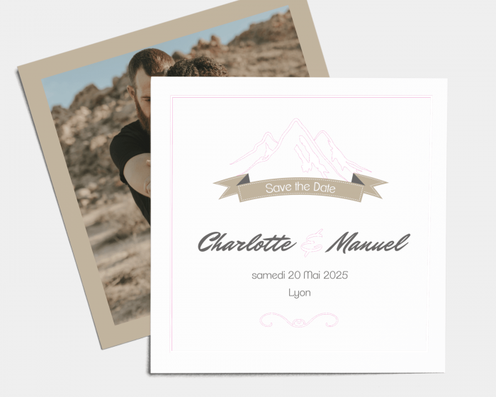 Love Mountains - Save the Date carte mariage