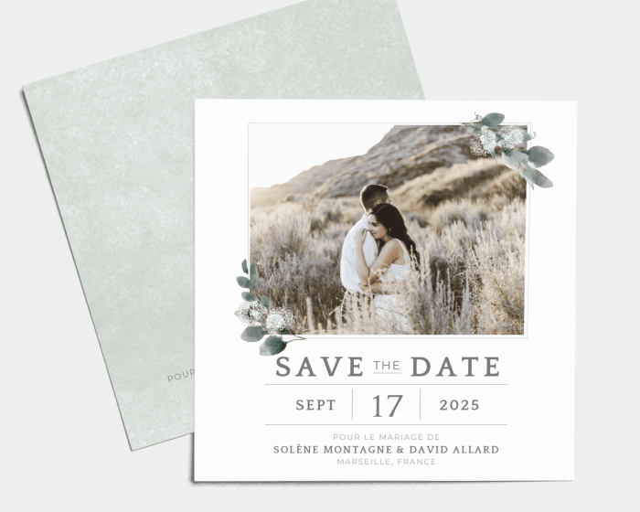 Elegant Greenery - Save the Date carte mariage