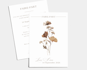 Autumn Wildflowers - Carte d´invitation au mariage (verticale)