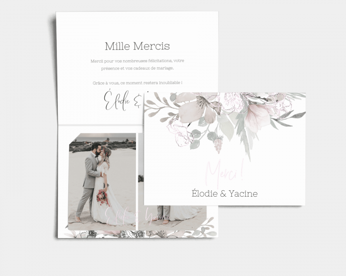 Velvet - Carte de remerciements mariage avec Photo