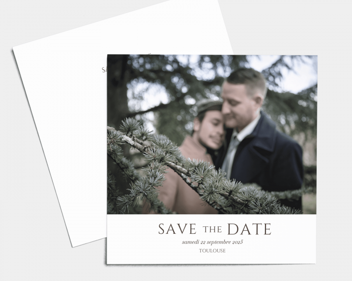 Leafy Hoops - Save the Date carte mariage