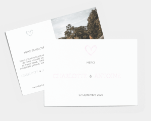 Modest - Carte de remerciements mariage petit format