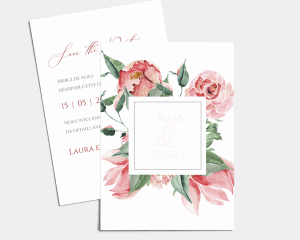 Summer Blossom - Save the Date carte mariage (vertical)