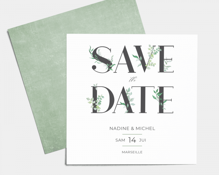 Leafy Ampersand - Save the Date carte mariage