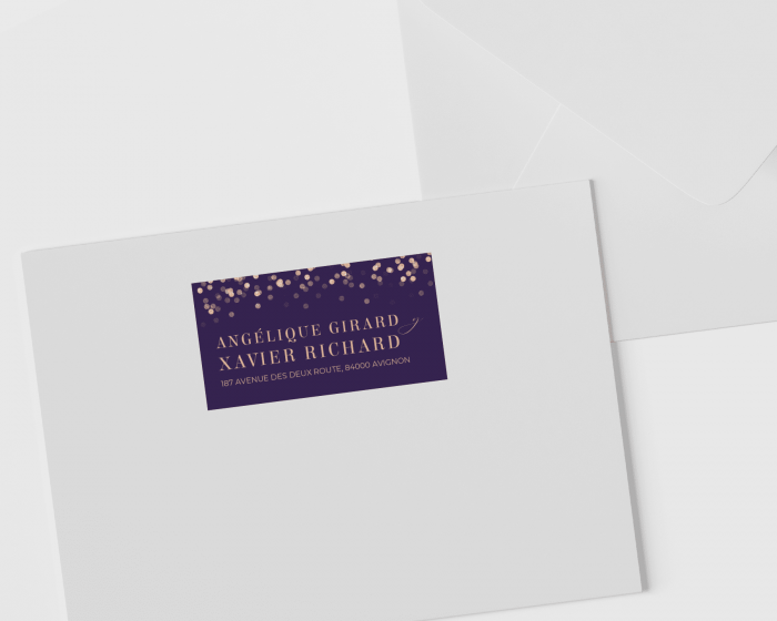 Étiquettes d'adresse Elegant Glow pour enveloppes