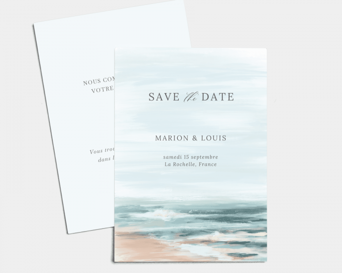 Painted Beach - Save the Date carte mariage (vertical)