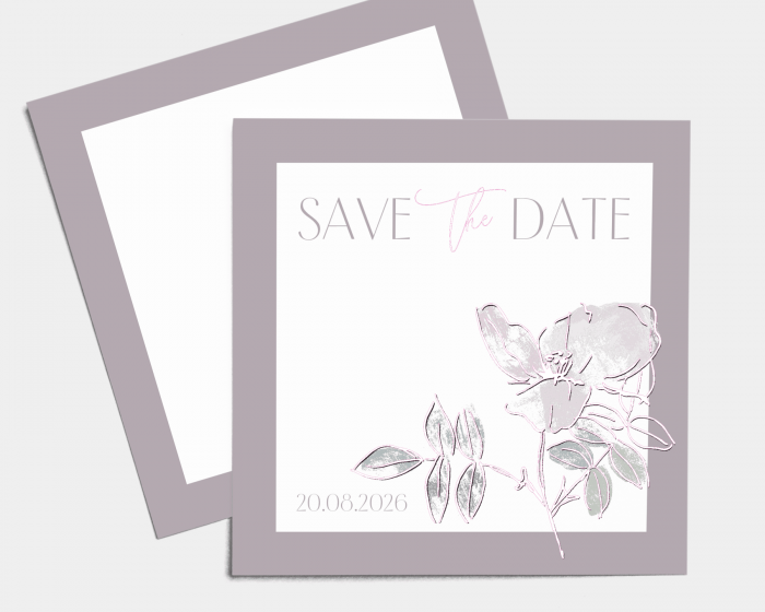 Lined Rose - Save the Date carte mariage