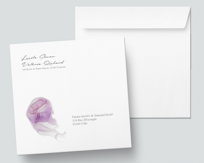 Purple Ink - Enveloppe carrée imprimée