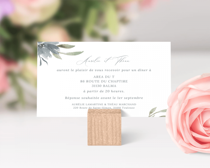 Muted Floral - Carte d´information mariage