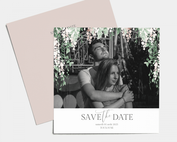 Romantic Wisteria - Save the Date carte mariage