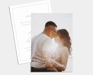 Crest - Save the Date carte mariage (vertical)
