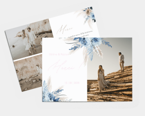 Bloomy Blue - Carte de remerciements mariage petit format