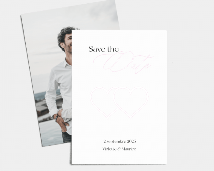 Hearts - Save the Date carte mariage (vertical)