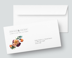 Florals - Enveloppe longue imprimée