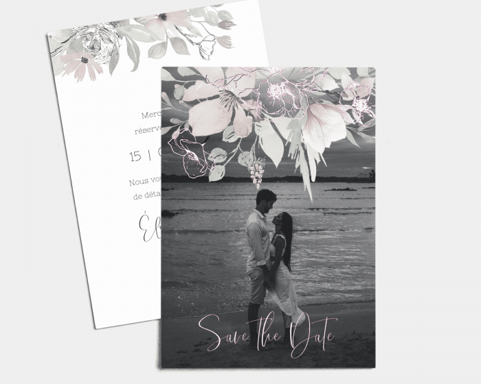 Velvet - Save the Date carte mariage (vertical)