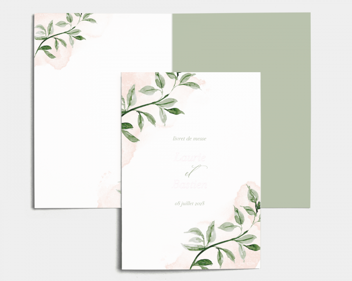 Green and Peach - Livrets de Messe Mariage