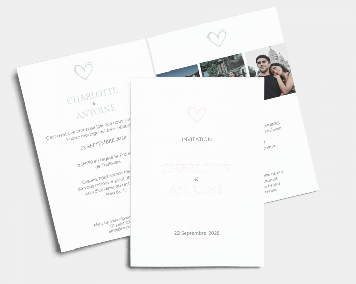 Modest - Faire-part mariage Carte pliante (verticale)